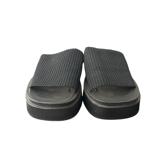Steve Madden Black Bennet Platform Fabric Slides Sandals Size 9.5 - Picture 4 of 11